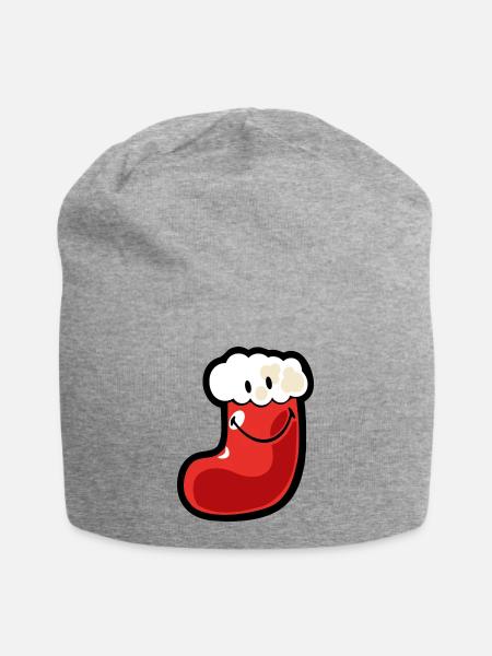 Smiley Christmas Stocking - Jersey-Beanie - Grau meliert