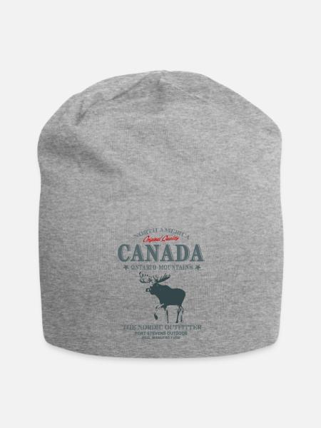 Canada - Moose - Elch - Jersey-Beanie - Grau meliert