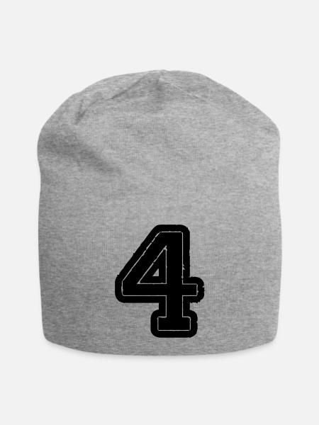 4 - Jersey-Beanie - Grau meliert