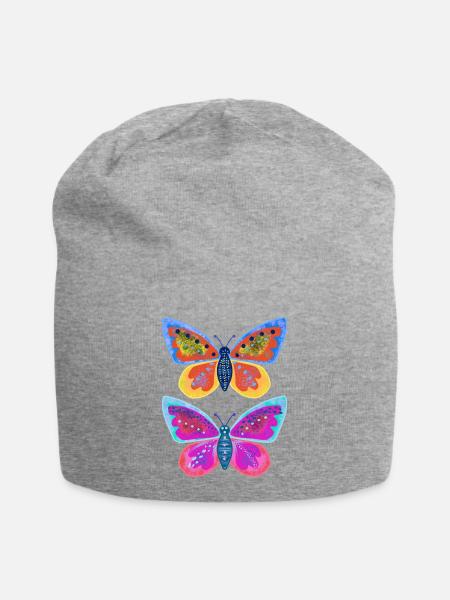 Huebsche Schmetterlinge - Jersey-Beanie - Grau meliert