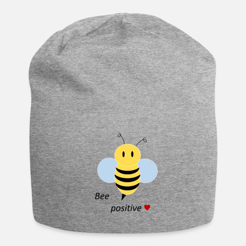 Bee positive - Jersey-Beanie - Grau meliert