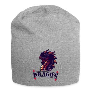 Logo du dragon avec accents de feu - Bonnet en jersey - gris chiné - Devant