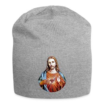 Jésus-Christ * peinture de Jésus-Christ - Bonnet en jersey - gris chiné - Devant