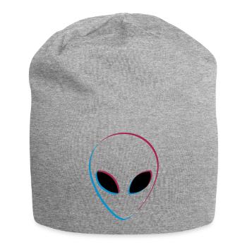 3D effect alien - Jersey Beanie - heather grey - Front