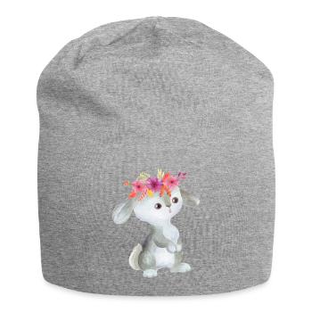 Animal enfant animal bébé fleur guirlande enfants - Bonnet en jersey - gris chiné - Devant