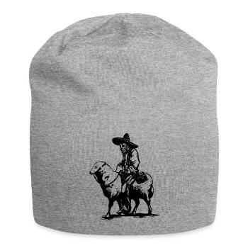 Schaf mit Schäfer - Jersey-Beanie - Grau meliert - Vorne