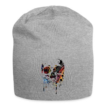 TETE DE MORT BIEN COLORE - Bonnet en jersey - gris chiné - Devant
