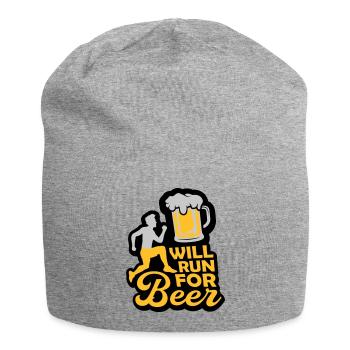Running for beer - Jersey Beanie - heather grey - Front