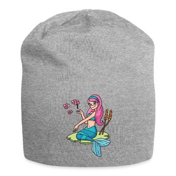Meerjungfrau - Jersey-Beanie - Grau meliert - Vorne