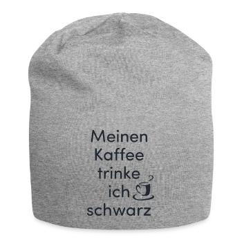 Meinen Kaffee trinke ich schwarz - Jersey-Beanie - Grau meliert - Vorne