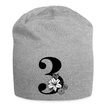 Numéro 3 - Bonnet en jersey - gris chiné - Devant