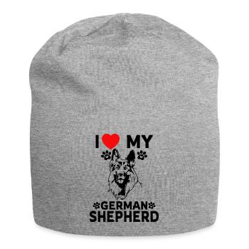 J’aime mon berger allemand - Bonnet en jersey - gris chiné - Devant
