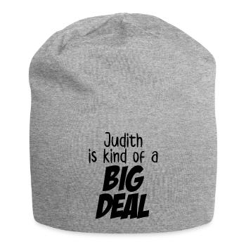 Judith ist eine große Sache - Jersey-Beanie - Grau meliert - Vorne