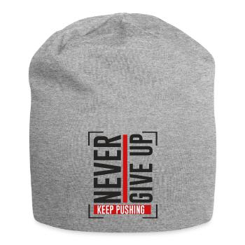 NEVER GIVE UP KEEP PUSHING - Jersey-Beanie - Grau meliert - Vorne