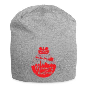 Weihnachten Schneeball Santa Sleigh Frohe Weihnachten Geschenk - Jersey-Beanie - Grau meliert - Vorne