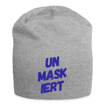 UN MASK IERT - Unmaskiert - Demaskiert. NEUER HIT! - Jersey-Beanie - Grau meliert - Vorne