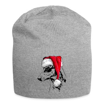 Santa KURZHAARCOLLIE Weihnachten Hunde Wilsigns - Jersey-Beanie - Grau meliert - Vorne