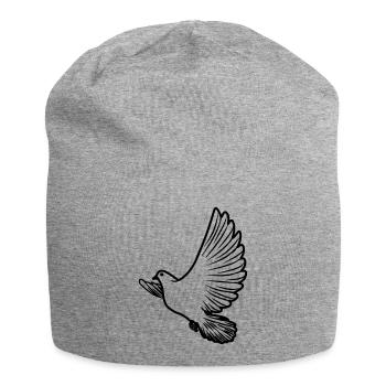 Colombe de la paix transparente - Bonnet en jersey - gris chiné - Devant