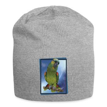 L’amazone à front bleu - Bonnet en jersey - gris chiné - Devant