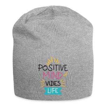 Positive Geist positive Vibes positive Leben Zitat. - Jersey-Beanie - Grau meliert - Vorne
