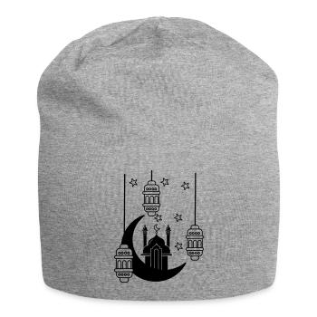 Mosquée dans les lumières de la lune et les étoiles - Bonnet en jersey - gris chiné - Devant