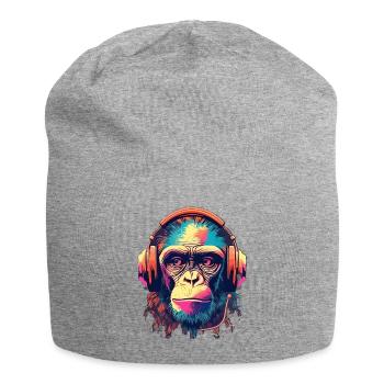 Monkey Beats - Jersey Beanie - heather grey - Front