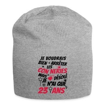 conneries 23 ans / humour anniversaire 23 ans - Bonnet en jersey - gris chiné - Devant