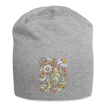Boho Wildflower Damen T-Shirt, Vintage Wildflower - Jersey-Beanie - Grau meliert - Vorne