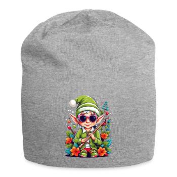 Elfe avec flûte - Bonnet en jersey - gris chiné - Devant