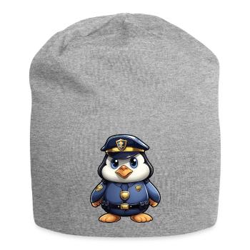 Pingouin policier - Bonnet en jersey - gris chiné - Devant