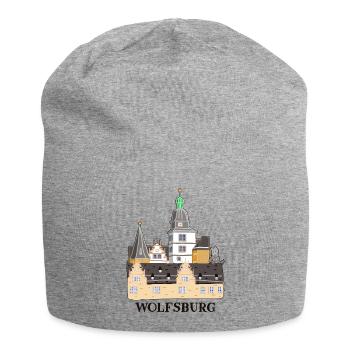 Wolfsburg, Château, Allemagne, Dessin à la main - Bonnet en jersey - gris chiné - Devant