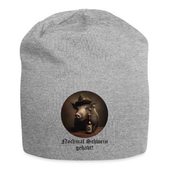 Sanglier avec chapeau - Had Pig Again V2 ! - Bonnet en jersey - gris chiné - Devant