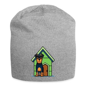 Serious Rottweiler Guarding House - Jersey Beanie - heather grey - Front