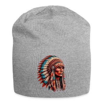 Amerikanisch Indianer Amerikanische Rote Haut - Jersey-Beanie - Grau meliert - Vorne