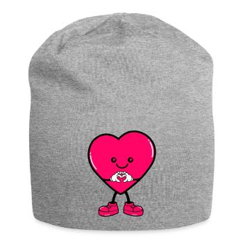 heart comic - Jersey-Beanie - Grau meliert - Vorne