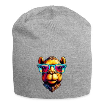 Camel with sunglasses - Jersey Beanie - heather grey - Front
