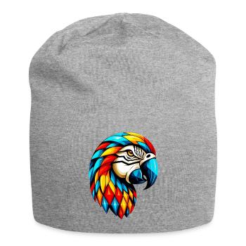 Harlequin Parrot - Jersey Beanie - heather grey - Front