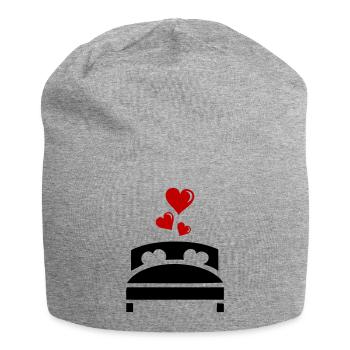 Lit de mariage Coeurs - Bonnet en jersey - gris chiné - Devant
