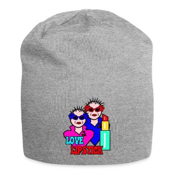 Celebrative Femina with Lipstick - Jersey Beanie - heather grey - Front