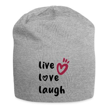 live love laugh - positives Denken - Jersey-Beanie - Grau meliert - Vorne