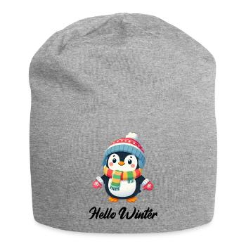 Pingouin Bande Dessinée Hiver - Bonnet en jersey - gris chiné - Devant