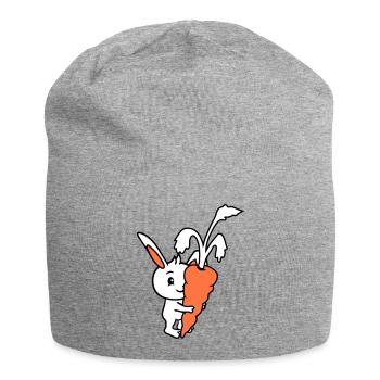 Bunny Big Huge Carrot Carrot Love Hunger Yummy - Jersey Beanie - heather grey - Front