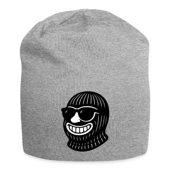 Bandit Gangster Skimaske - Jersey-Beanie - Grau meliert - Vorne