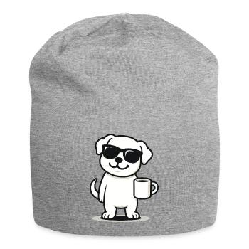 Coffee Pup - Jersey Beanie - heather grey - Front
