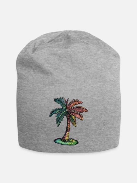 Palme Strand - Jersey-Beanie - Grau meliert