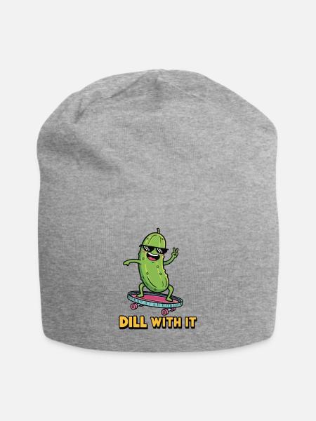 Gurken-Vibes - Jersey-Beanie - Grau meliert