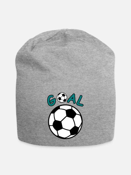 Football with Goal lettering - Jersey Beanie - heather grey