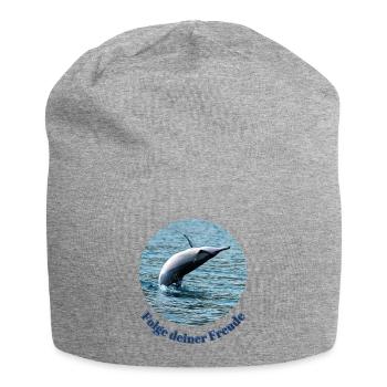 Pure joie de vivre – Jumping dolphin off Mauritius - Jersey Beanie - heather grey - Front