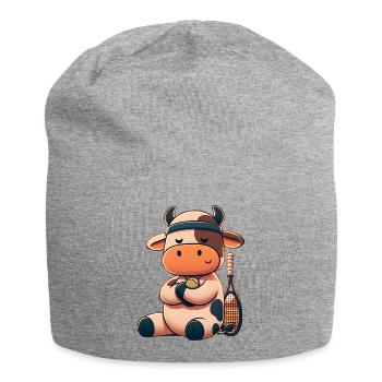 Süße Tennis Kuh Mit Schläger Und Ball - Jersey-Beanie - Grau meliert - Vorne