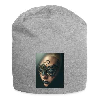 Gold Maskierte Verzauberungsfrau Schwarz -GBC - Jersey-Beanie - Grau meliert - Vorne